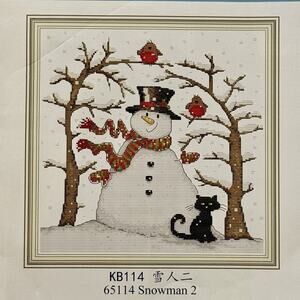 Joy Sunday Cross Stitch Kit 65114 Snowman 2 Pre-printed Fabric